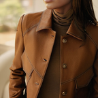 Women's Biker Jacket – Faux Leather Moto Jacket – Anita