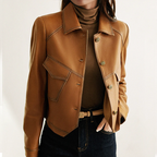 Women's Biker Jacket – Faux Leather Moto Jacket – Anita