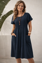 Women's Casual Midi Dress – Pocket Summer Dress