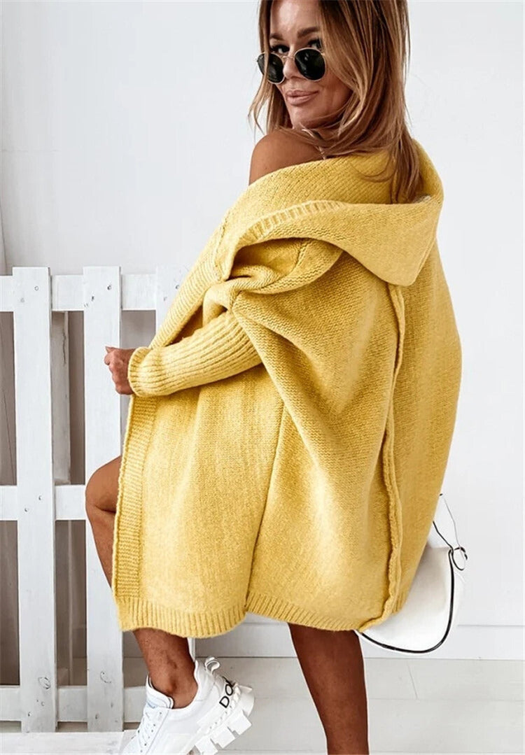 Women's Oversized Longline Cardigan – Relaxed Statement Sleeve Cardigan