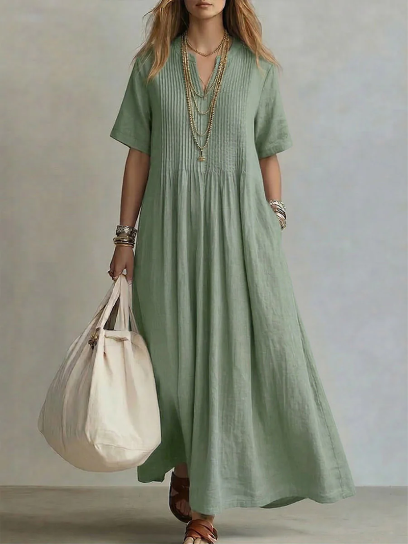 Women's Pleated Cocktail Dress – Flowy Feminine Occasion Dress
