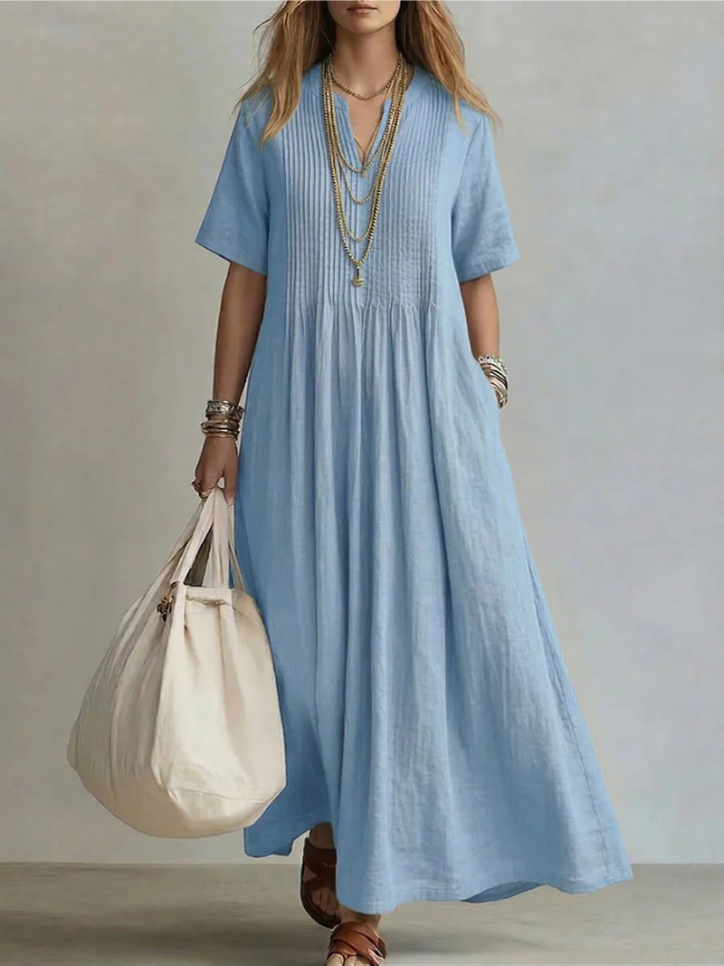 Women's Pleated Cocktail Dress – Flowy Feminine Occasion Dress