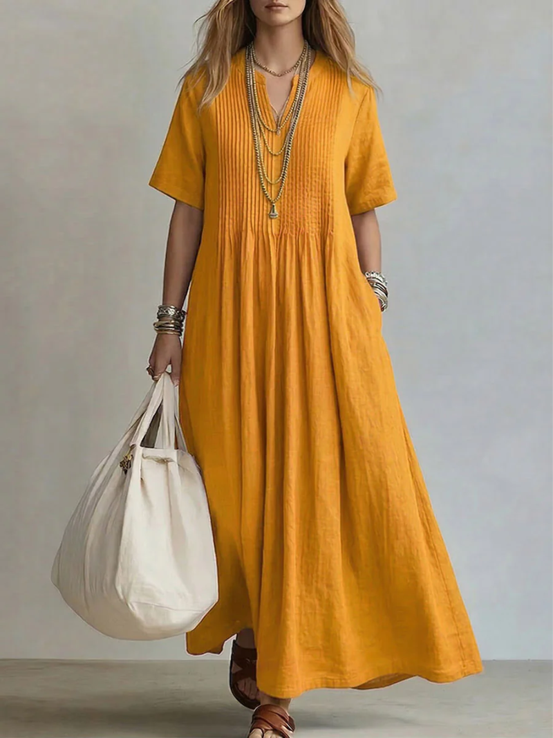 Women's Pleated Cocktail Dress – Flowy Feminine Occasion Dress
