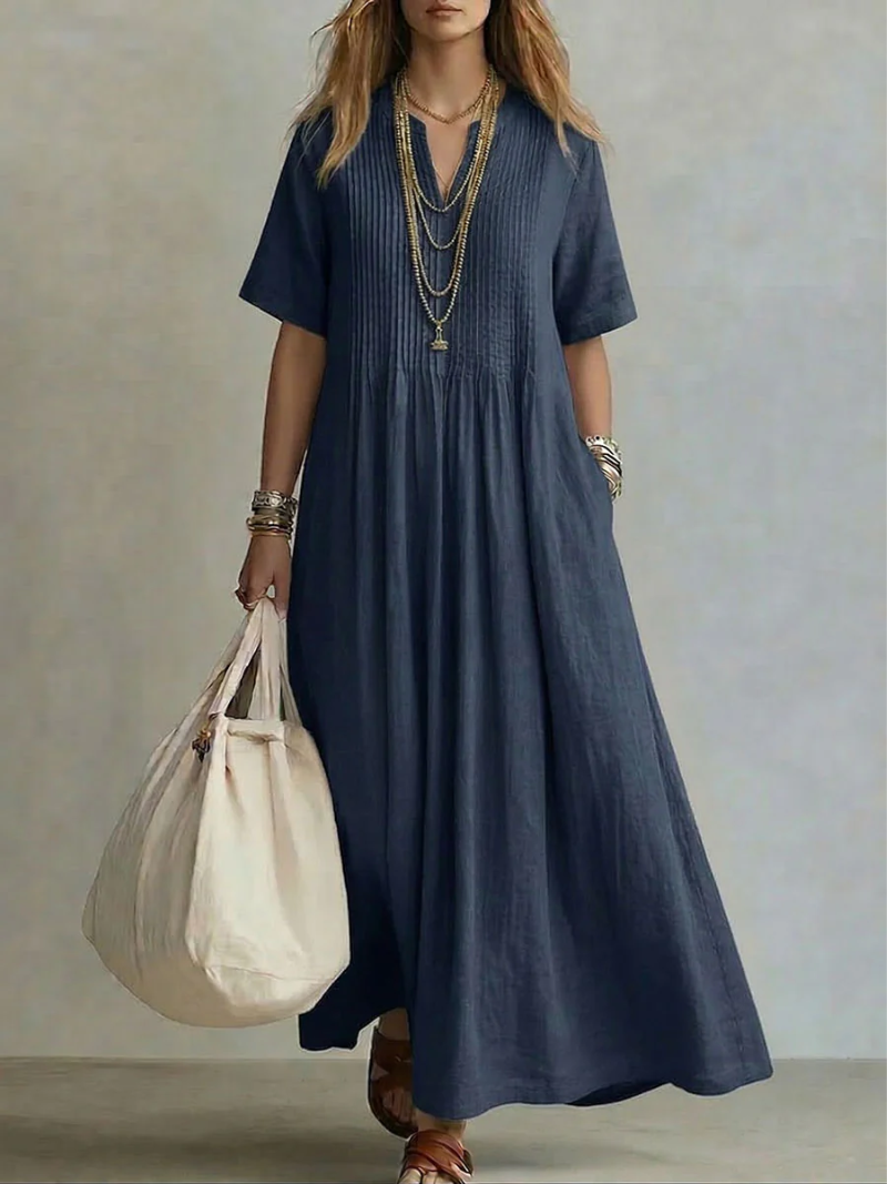 Women's Pleated Cocktail Dress – Flowy Feminine Occasion Dress