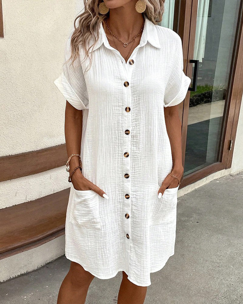 Women's Summer Dress – Lightweight Short Sleeve Dress – Addison