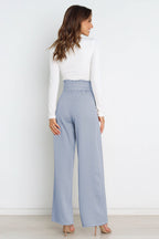 Women's High Waist Paperbag Pants – Bow Waist Wide Leg Trousers