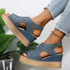 Women's Platform Sandals with Cushioned Sole and Adjustable Straps