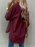 Women's Classic Button Blouse – Collared Long Sleeve Shirt Blouse