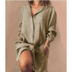 Women's Longline Button Blouse – Relaxed Tunic Blouse