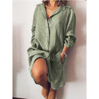 Women's Longline Button Blouse – Relaxed Tunic Blouse
