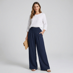 Women's Wide Leg Palazzo Pants – High Waist Elastic Waist Trousers