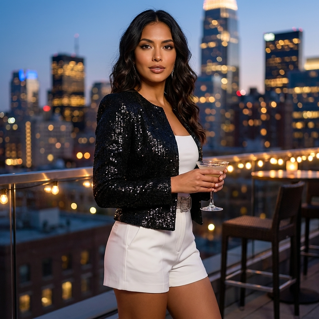 Women's Sequin Blazer – Glamorous Evening Blazer – Scarlett