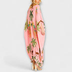 Women's Asymmetrical Maxi Dress – Tropical Print Dress – Linda