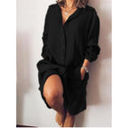 Women's Longline Button Blouse – Relaxed Tunic Blouse