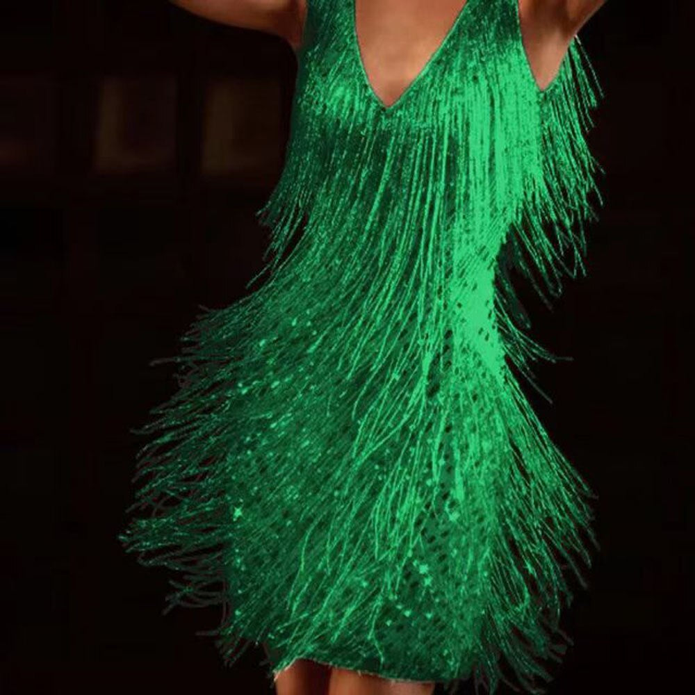 Women's Fringe Mini Party Dress – Shimmer Fitted Cocktail Dress