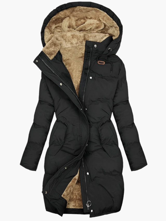 Women's Winter Coat – Hooded Faux Fur Coat – Emma