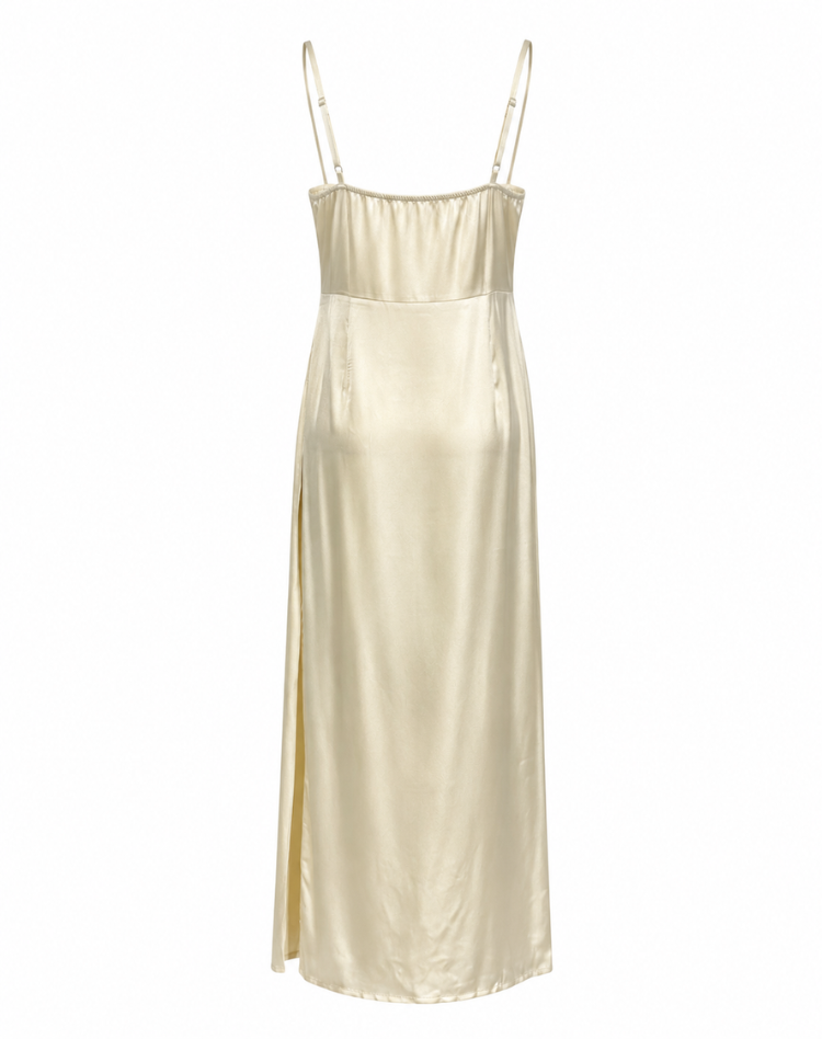 Women's Side Slit Maxi Dress – Strappy Fitted Formal Evening Gown