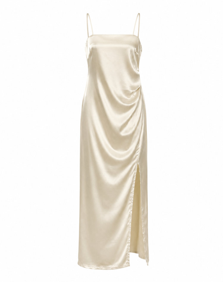 Women's Side Slit Maxi Dress – Strappy Fitted Formal Evening Gown
