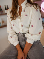 Women’s Floral Blouse – Collar Detail Spring Blouse – Lillian