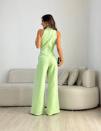 Women's High Waist Wide Leg Jumpsuit – Flowy Formal Occasion Jumpsuit