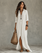 Women's Wrap Midi Dress – V-Neck Summer Dress