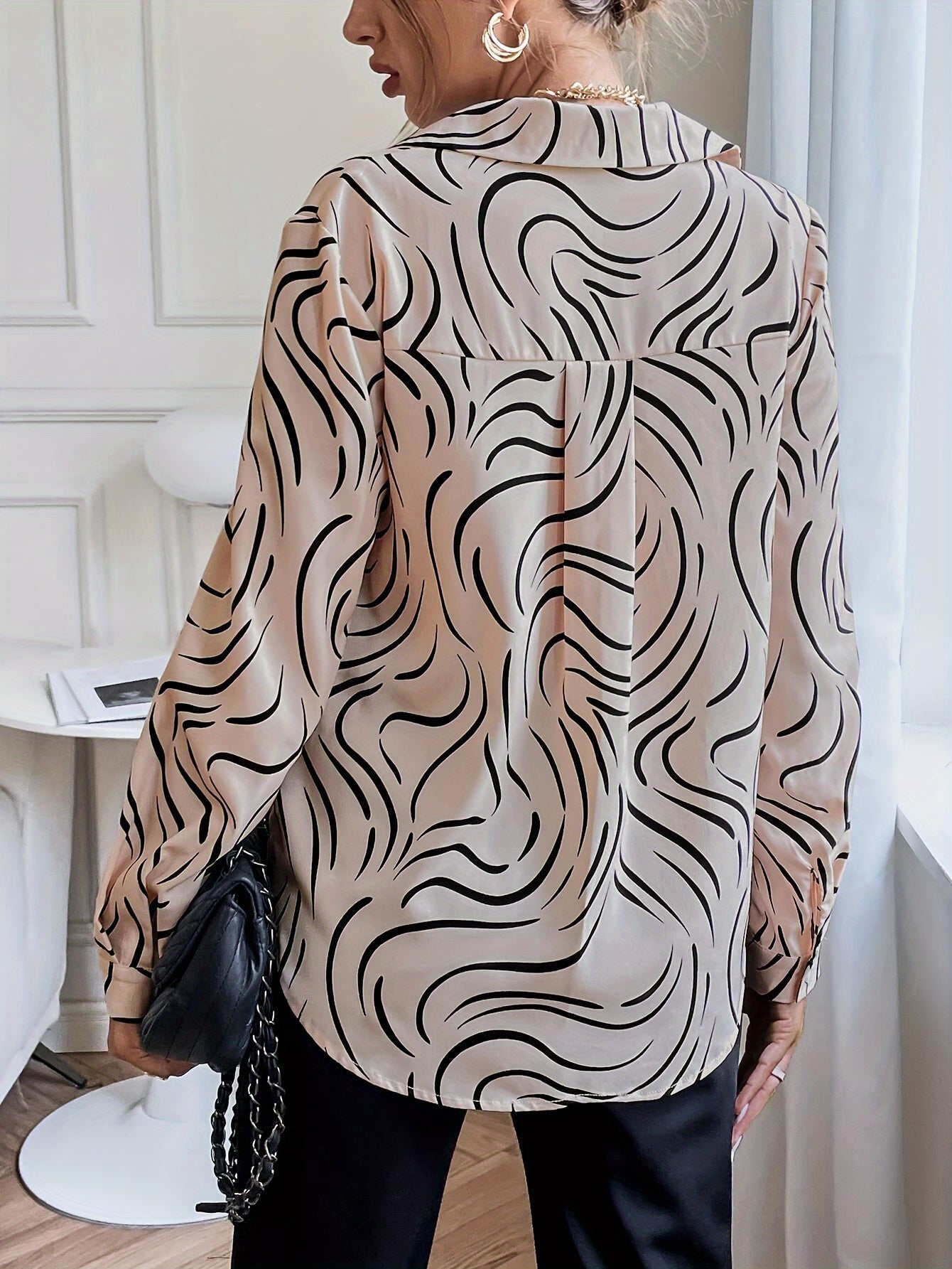 Women's Button-Up Blouse – Printed Casual Blouse – Scarlett