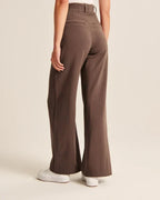 Women's High Waist Flare Pants – Fitted Flared Leg Dress Trousers
