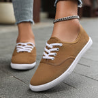 Women's Canvas Sneakers with Lace-Up Closure and Cushioned Sole