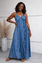 Women's Printed Maxi Dress – Spaghetti Strap Dress