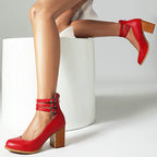 Women’s Heeled Sandals – Ankle Strap Block Heel Sandals – Casilda