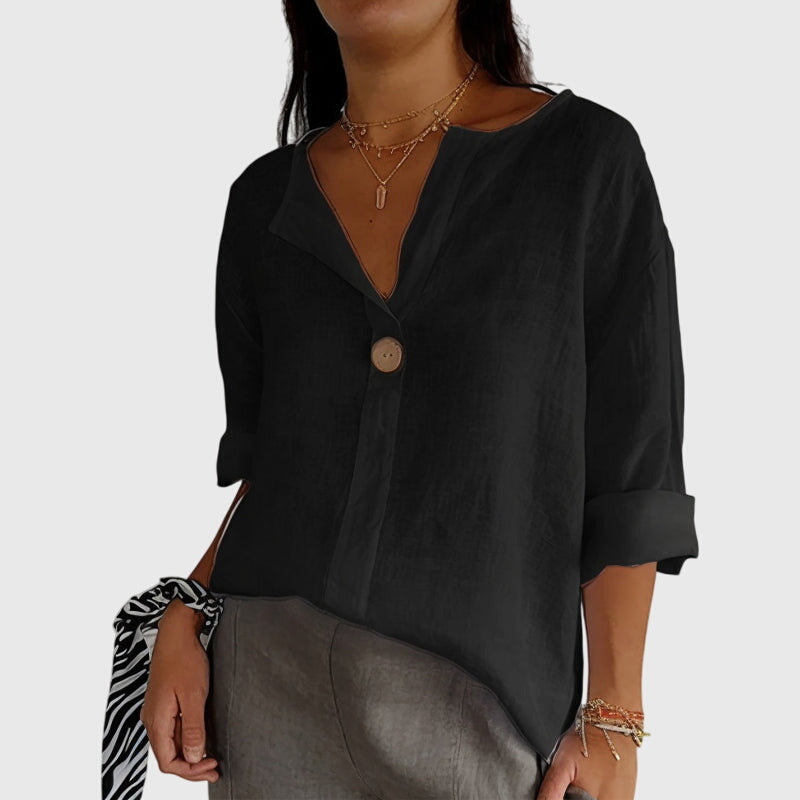 Women's V-Neck Blouse – Elegant Casual Blouse – Alicia
