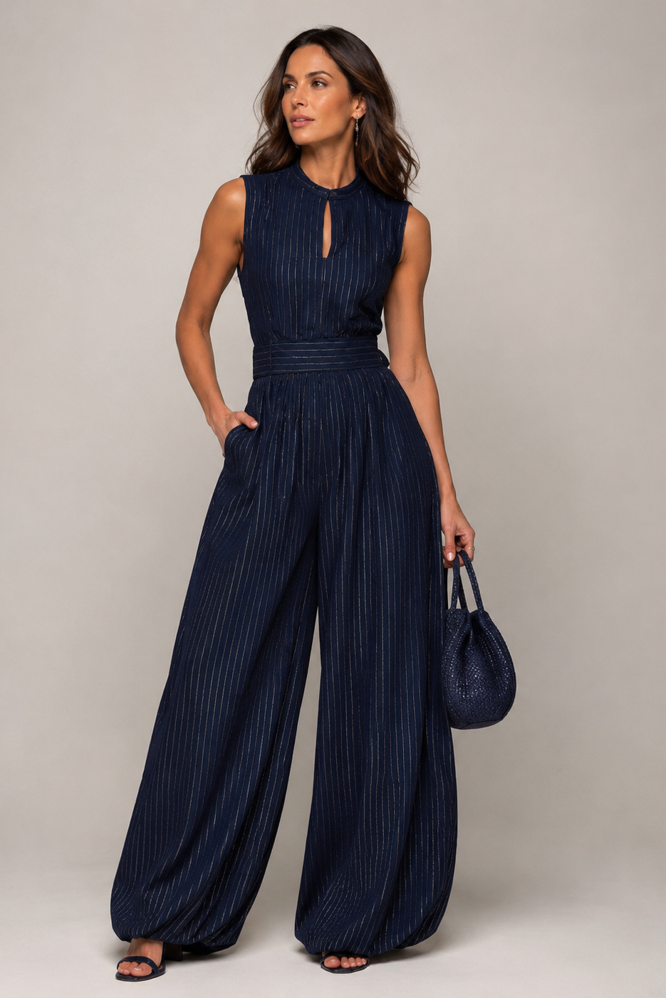 Women's Sleeveless Wide Leg Jumpsuit – High Waist Jumpsuit