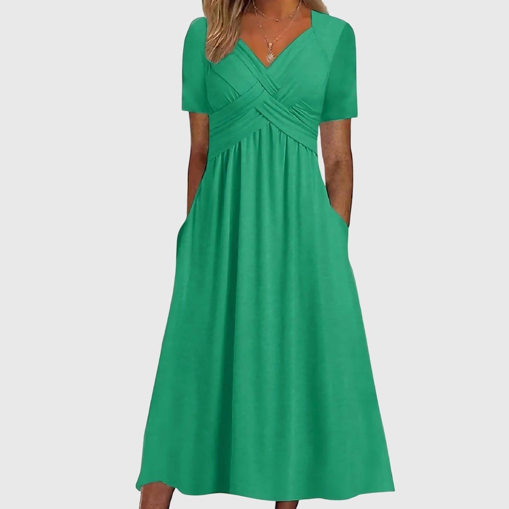 Women's Tummy Control Dress – Flattering Midi Dress – Viola