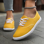 Women's Canvas Sneakers with Lace-Up Closure and Cushioned Sole