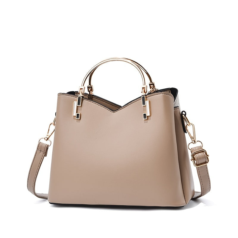 Women's Luxury Faux Leather Shoulder Bag – Designer Style Handbag – Lillian