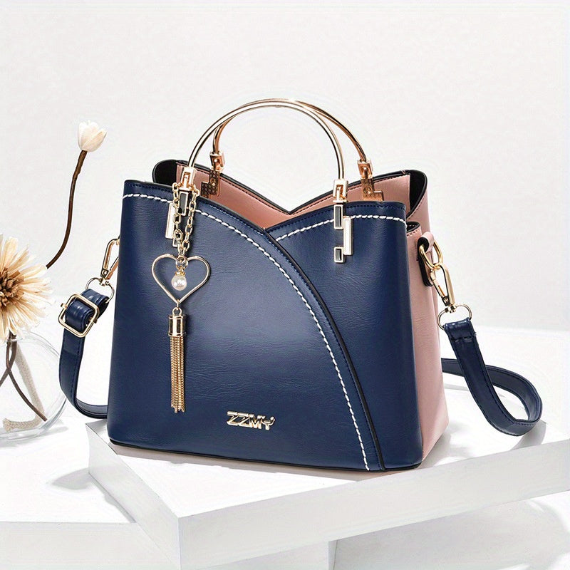 Women's Luxury Faux Leather Shoulder Bag – Designer Style Handbag – Lillian