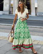 Women's Maxi Skirt – High Waist Flowing Skirt – Alice