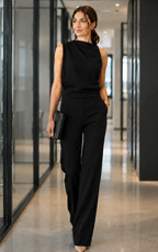 Women's Sleeveless Wide Leg Summer Jumpsuit – Relaxed Flowy Casual Jumpsuit