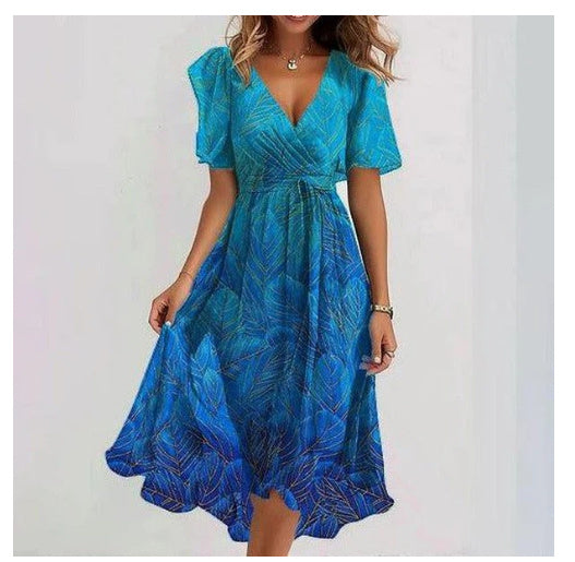 Brittany | Floral V-Neck Midi Dress