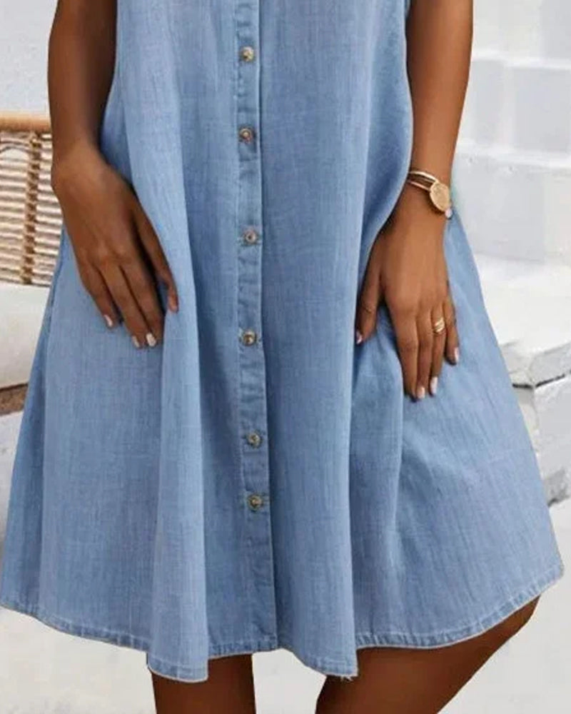 Women's Midi Dress – Denim Look Casual Dress – Peyton