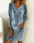 Women's Off-Shoulder Maxi Dress – Draped Formal Evening Occasion Dress