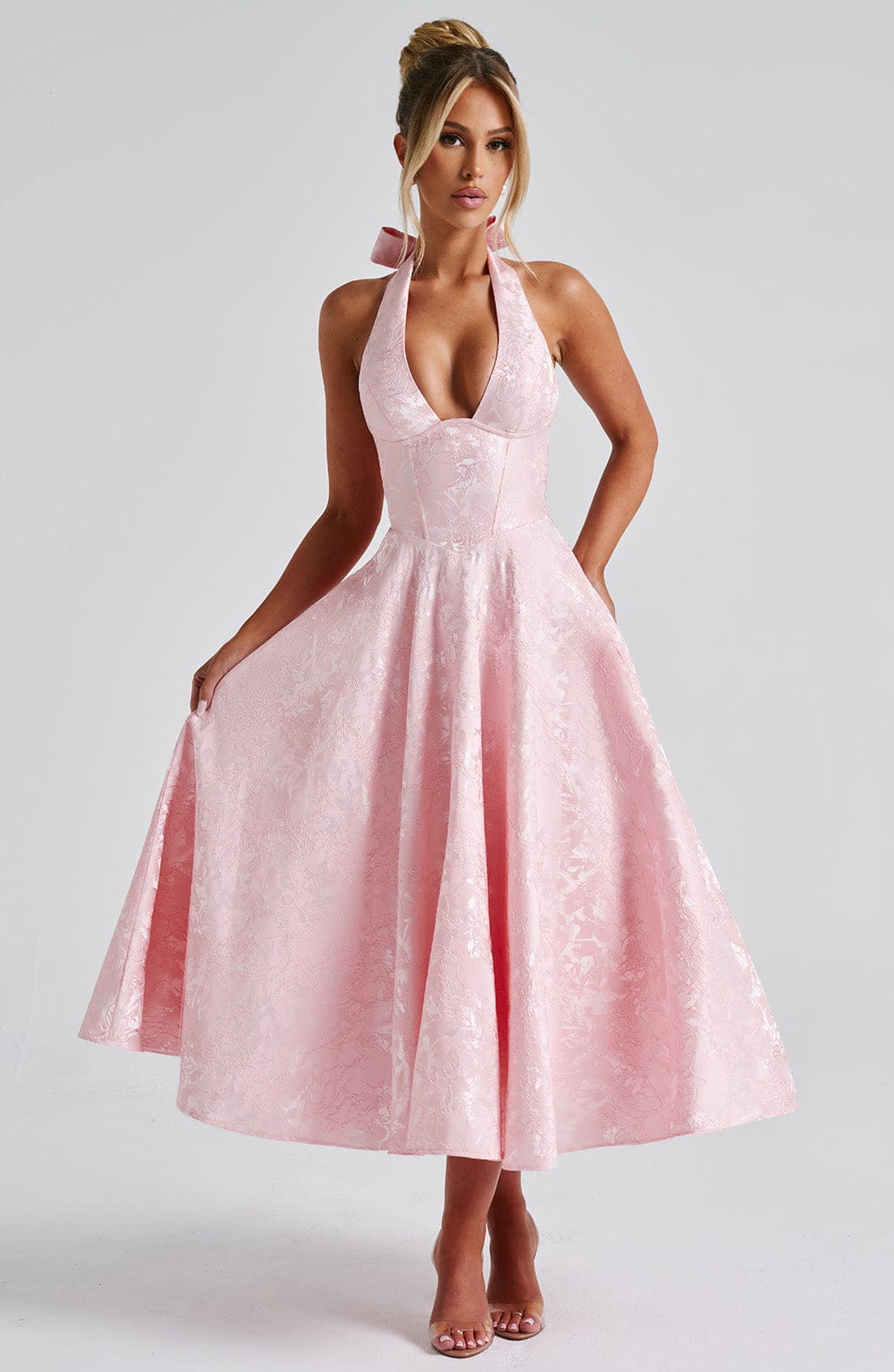 Women's Wedding Guest Dress – Halter Neck Midi Dress – Kimberly