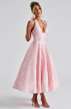 Women's Wedding Guest Dress – Halter Neck Midi Dress – Kimberly
