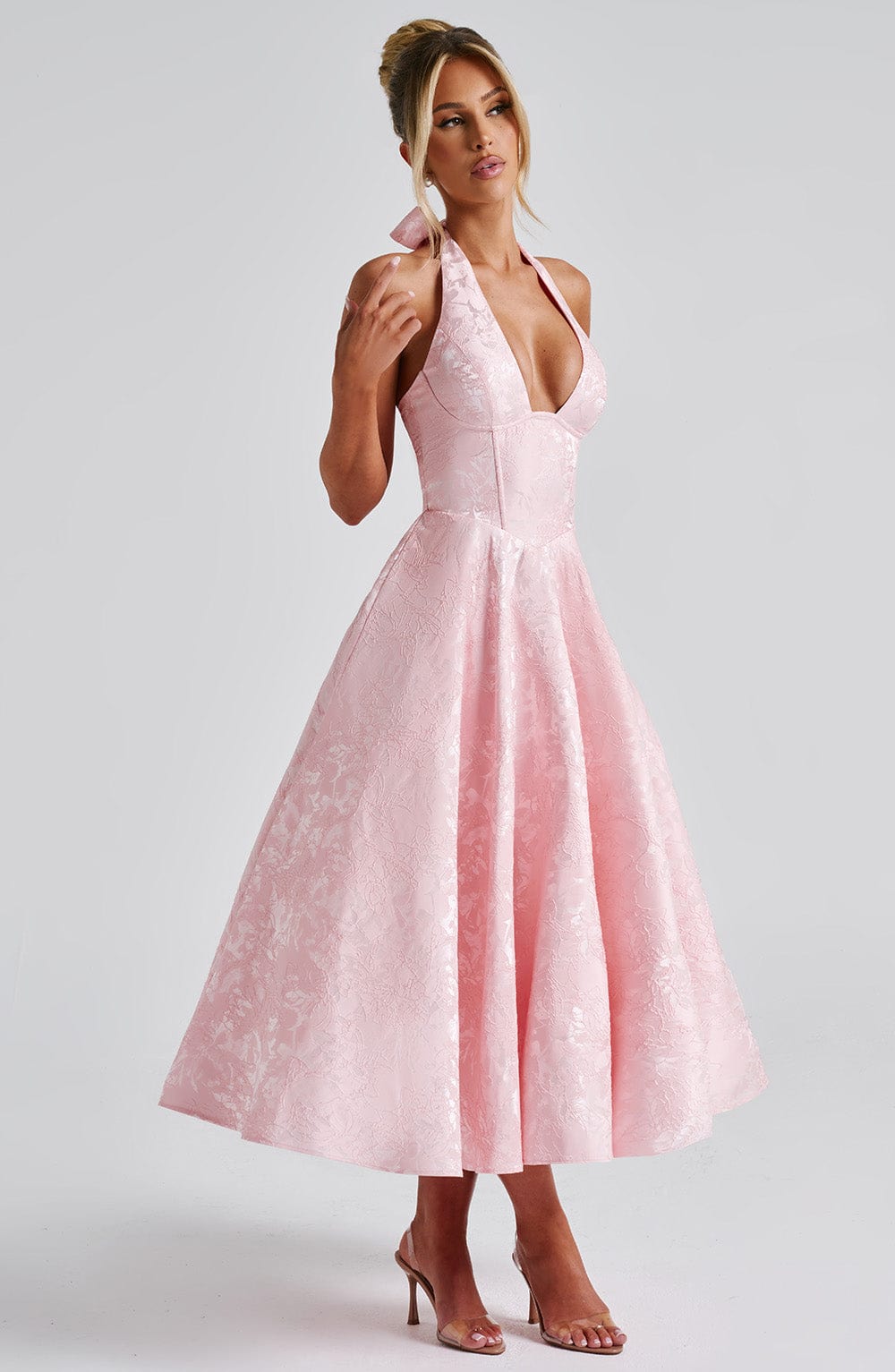 Women's Wedding Guest Dress – Halter Neck Midi Dress – Kimberly