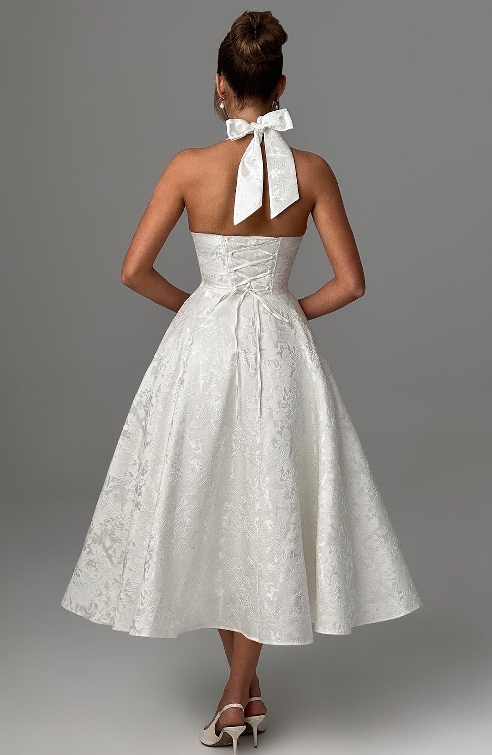 Women's Wedding Guest Dress – Halter Neck Midi Dress – Kimberly