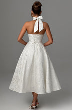 Women's Wedding Guest Dress – Halter Neck Midi Dress – Kimberly
