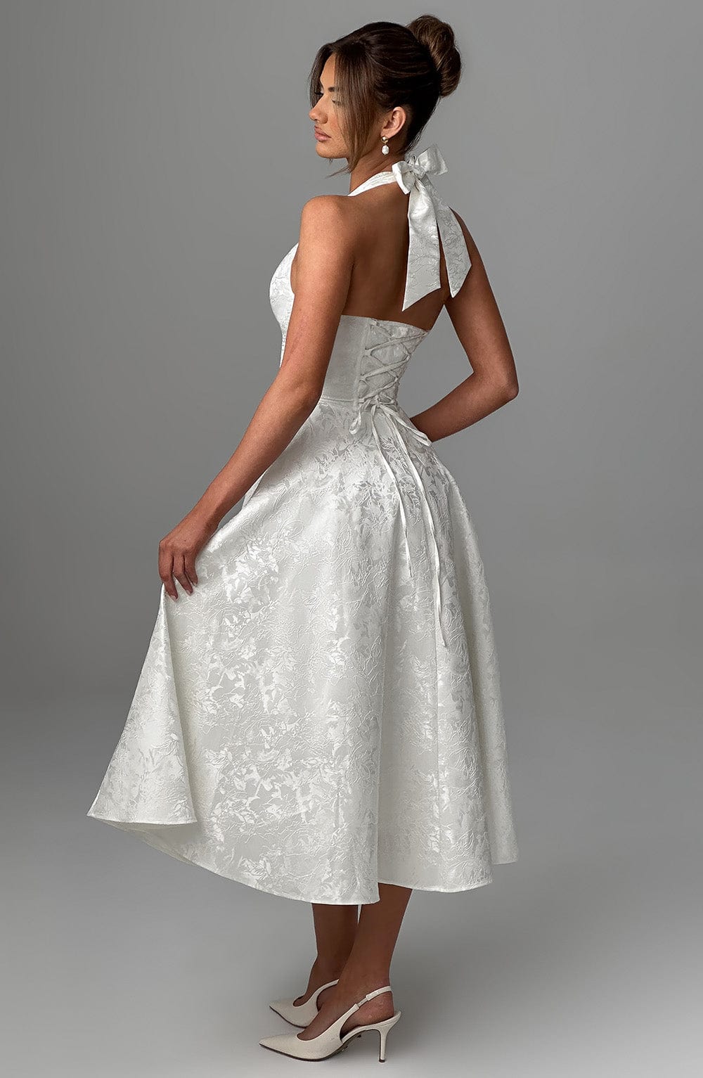 Women's Wedding Guest Dress – Halter Neck Midi Dress – Kimberly