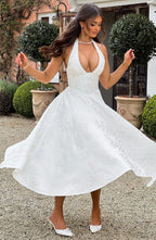 Women's Wedding Guest Dress – Halter Neck Midi Dress – Kimberly