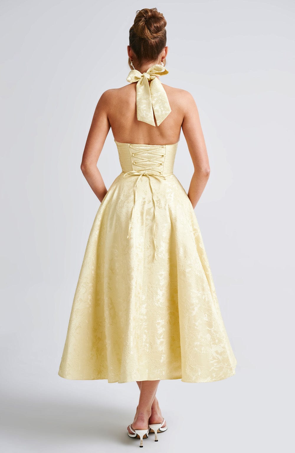 Women's Wedding Guest Dress – Halter Neck Midi Dress – Kimberly