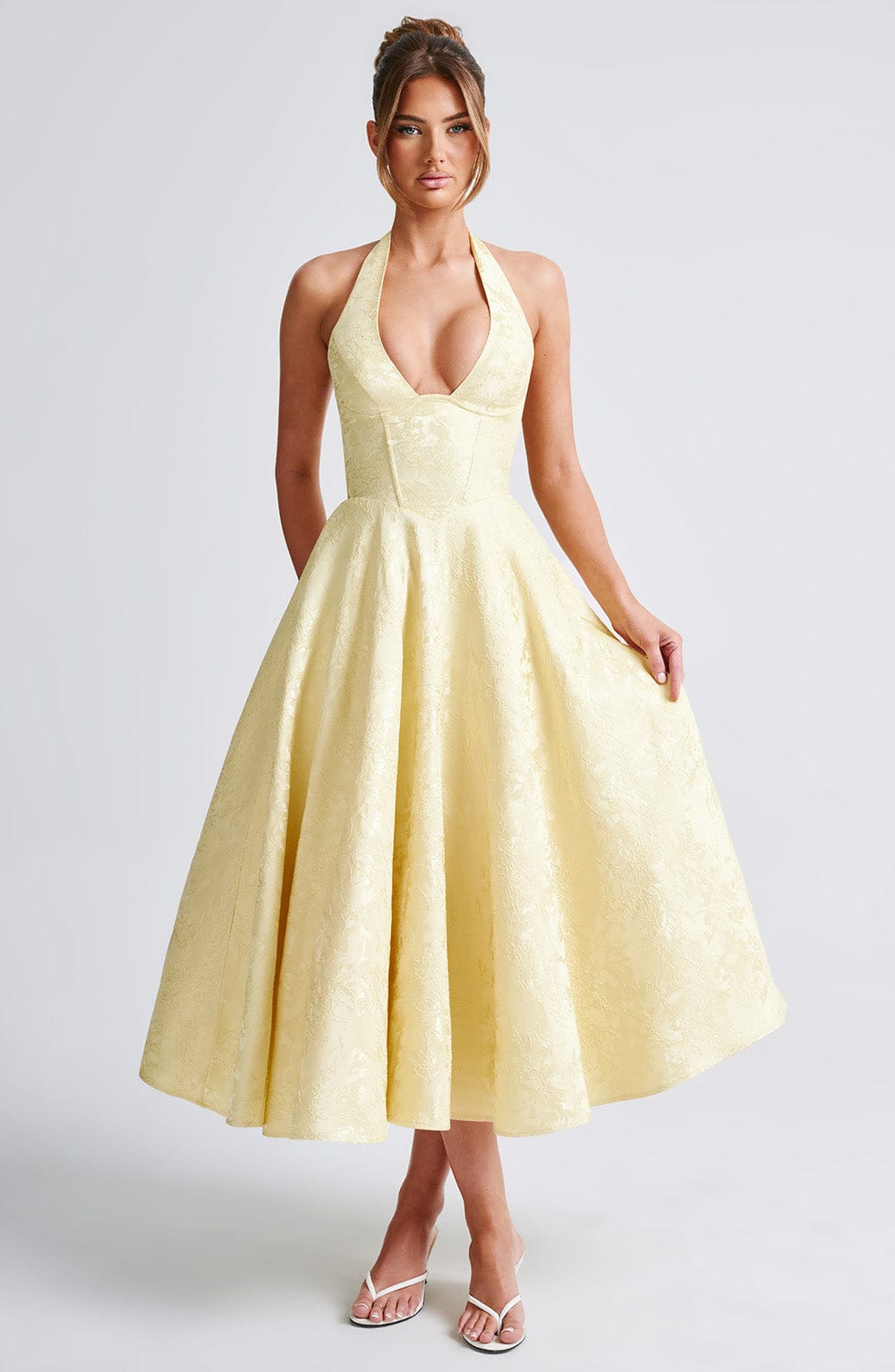 Women's Wedding Guest Dress – Halter Neck Midi Dress – Kimberly